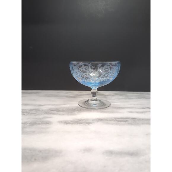 Fostoria Versailles Blue Grapefruit Bowl, Glass Goblet, Kitchenware, No Liner - Picture 4 of 8